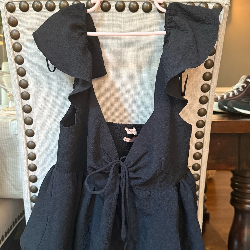 Black Ruffled Urban Outfitters Shirt